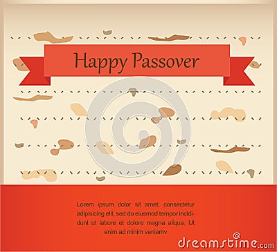 Passover invitation on matzoh background Vector Illustration