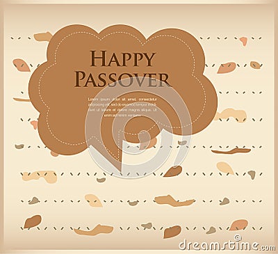 Passover invitation. matzoh (jewish bread) with speech bubble Vector Illustration