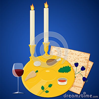 Passover meal Vector Illustration