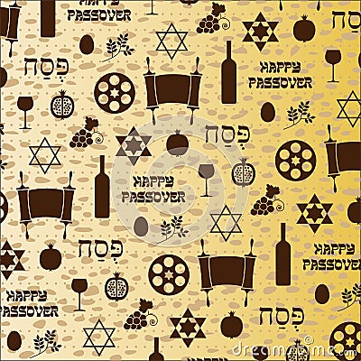 Passover pattern on matzoh background Stock Photo