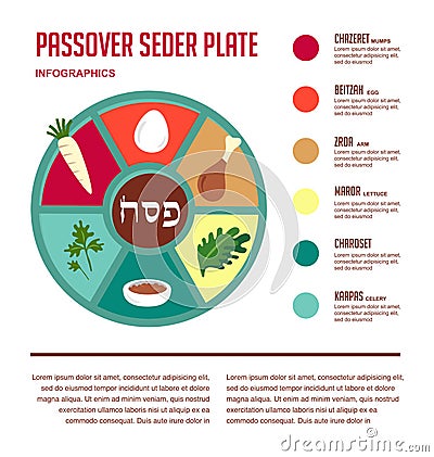 Passover seder flat icons Vector Illustration