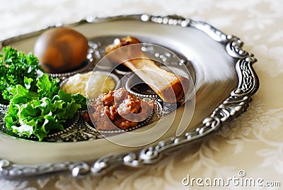 Passover Seder Plate Stock Photo