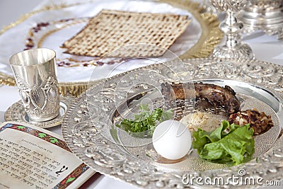 Passover Seder Plate Stock Photo