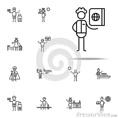 Passport, airplane, journey icon. Travel icons universal set for web and mobile Stock Photo