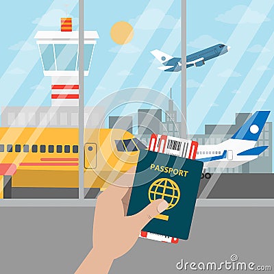 Passport for airport. Vector Illustration