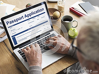 Passport Application Form FIlling Concept Stock Photo