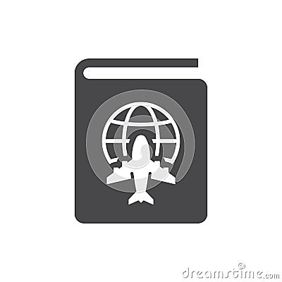 Passport black vector icon Vector Illustration