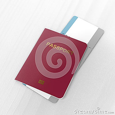 Passport and blank boarding pass Stock Photo