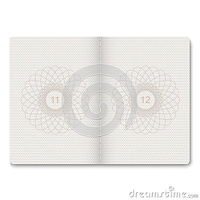 passport blank pages. Vector Illustration