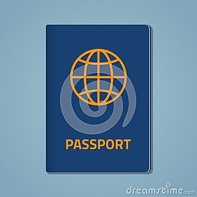 Passport closed flat illustration Vector Illustration