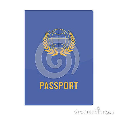 Passport cover front view. Solid and flat color style. Vector illustration. Vector Illustration