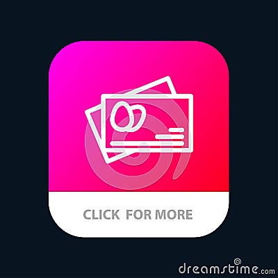 Passport, Egg, Easter Mobile App Button. Android and IOS Line Version Vector Illustration
