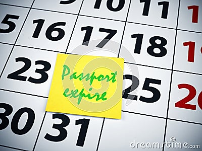 Passport expire reminder. Stock Photo