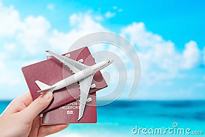 Passport flight fly travelling travel citizenship concept Stock Photo