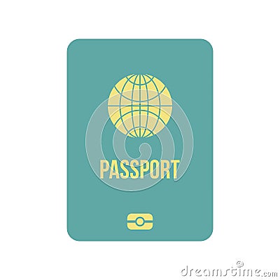 Passport icon flat Vector Illustration