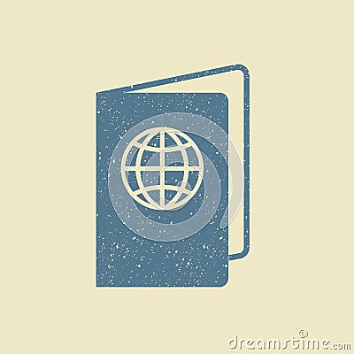 Passport Icon in flat style Vector Illustration