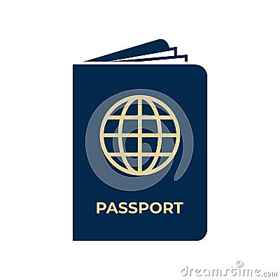 Passport icon on white background Vector Illustration