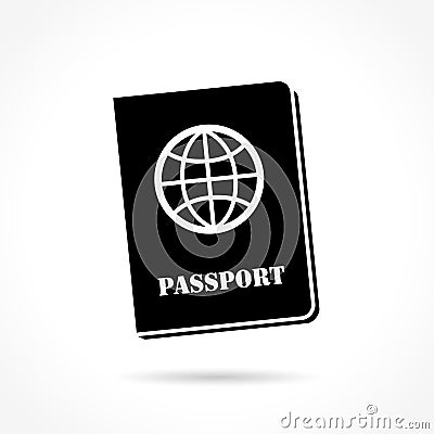 Passport icon on white background Vector Illustration