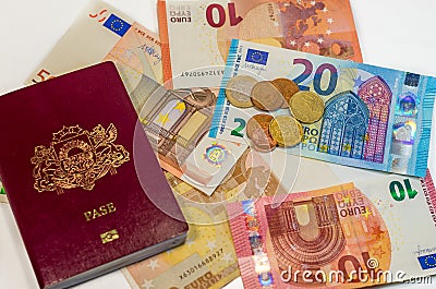 Passport and money - ready to travel anywhere Stock Photo