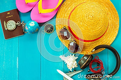 Passport with holiday travel ideas Stock Photo