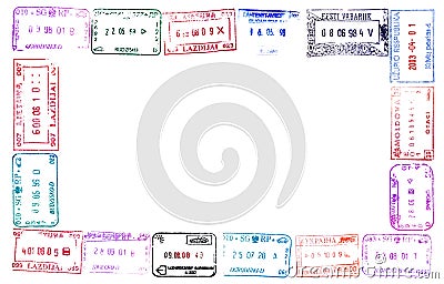 Passport Stamps Editorial Stock Photo