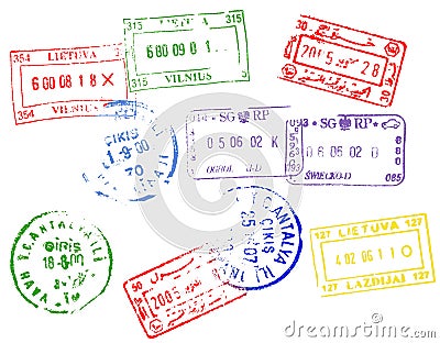 Passport stamps Stock Photo