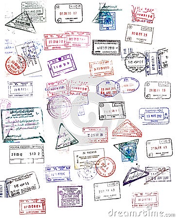 Passport stamps Stock Photo