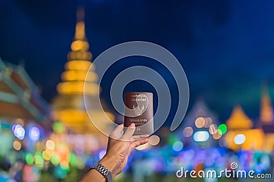 Passport travel Wat Phra That Hariphunchai, Lamphun Thailand Stock Photo