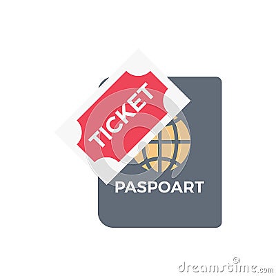 Passport vector flat color icon Vector Illustration