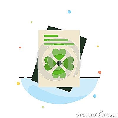 Passport, World, Ireland Abstract Flat Color Icon Template Vector Illustration