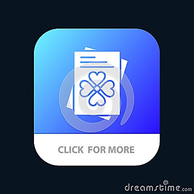 Passport, World, Ireland Mobile App Button. Android and IOS Glyph Version Vector Illustration