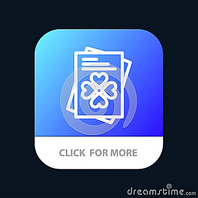 Passport, World, Ireland Mobile App Button. Android and IOS Line Version Vector Illustration