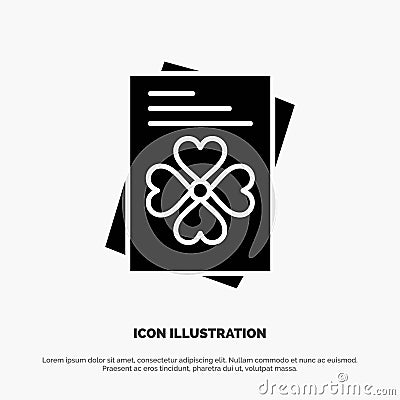 Passport, World, Ireland solid Glyph Icon vector Vector Illustration