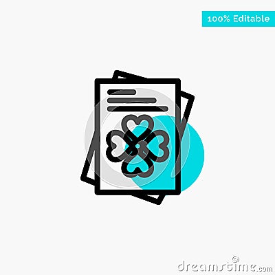 Passport, World, Ireland turquoise highlight circle point Vector icon Vector Illustration