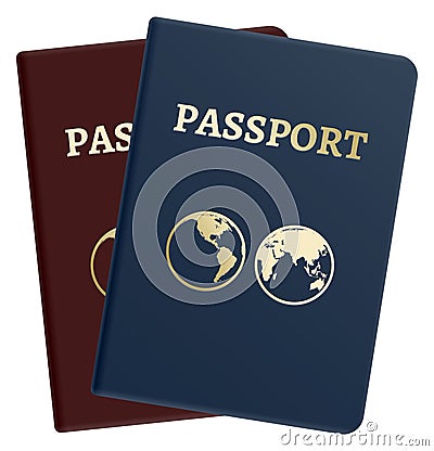 Passports icon. Realistic international identity document cover Vector Illustration