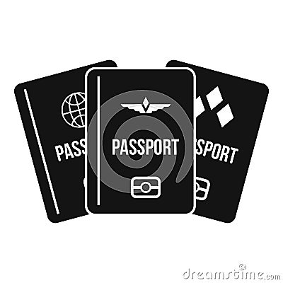 Passports icon, simple style Vector Illustration