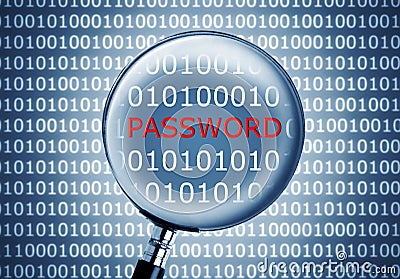 Password in a binary code Stock Photo