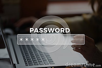 Password Box in Internet Browser Stock Photo