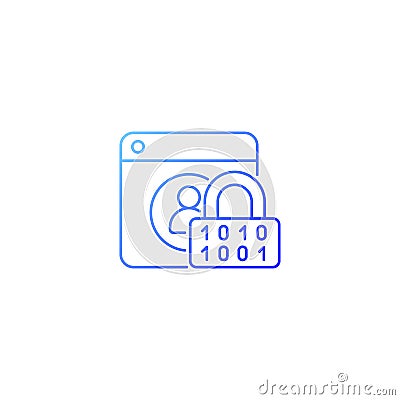 Password encryption gradient linear vector icon Vector Illustration