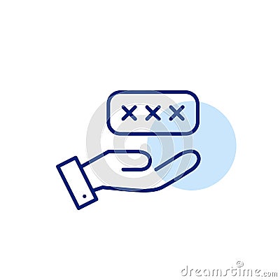 Password entry interface. Secure user authentication. Pixel perfect, editable stroke icon Vector Illustration