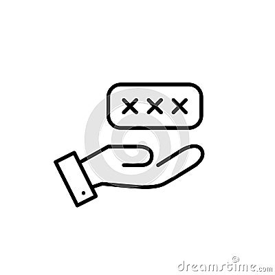 Password entry interface. Secure user authentication. Pixel perfect vector icon Vector Illustration