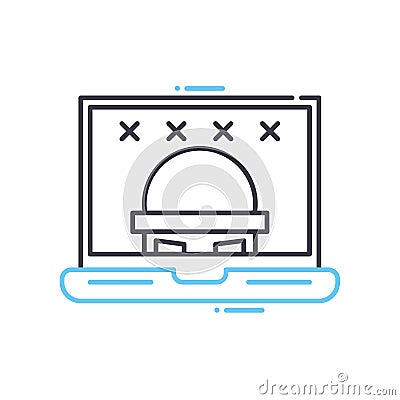 password fishing line icon, outline symbol, vector illustration, concept sign Vector Illustration