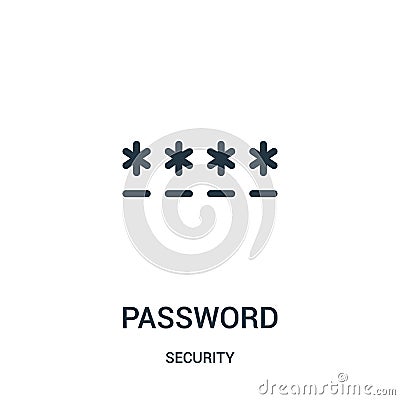 password icon vector from security collection. Thin line password outline icon vector illustration Vector Illustration