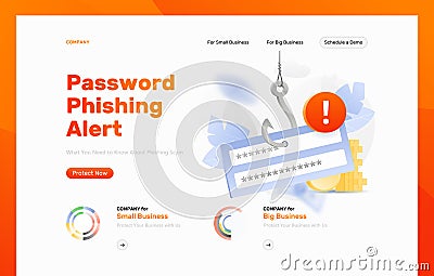 Password Phishing Alert Design Template Vector Illustration