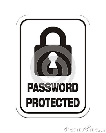 Password protected -alert signs Vector Illustration