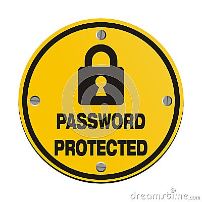 Password protected - circle signs Stock Photo