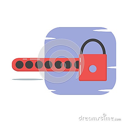 Password protected information security concept flat style illustration - vector Cartoon Illustration