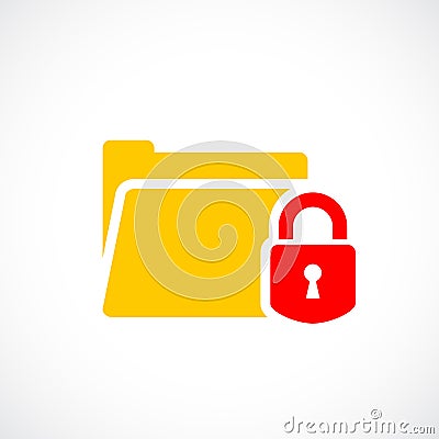 Password protected web folder icon Vector Illustration