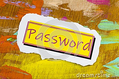 Password digital authentication secure privacy protection internet security web technology bulletin Stock Photo