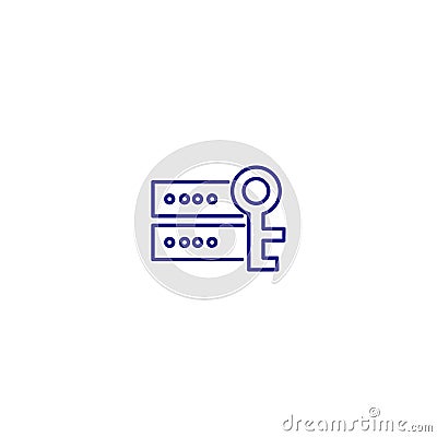 Password security change line icon. Cybersecurity lock word Vector Illustration